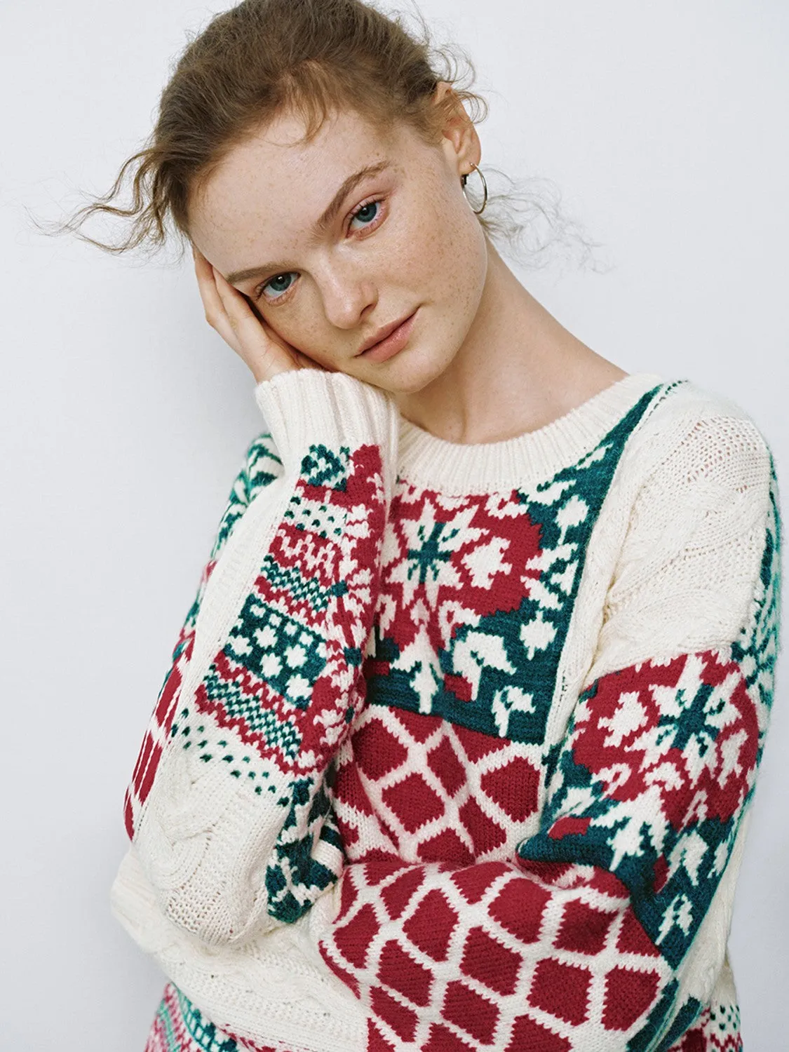 Christmas Theme Cable Knitted T-Shirts sold by Urban Revivo product image thumbnail 3