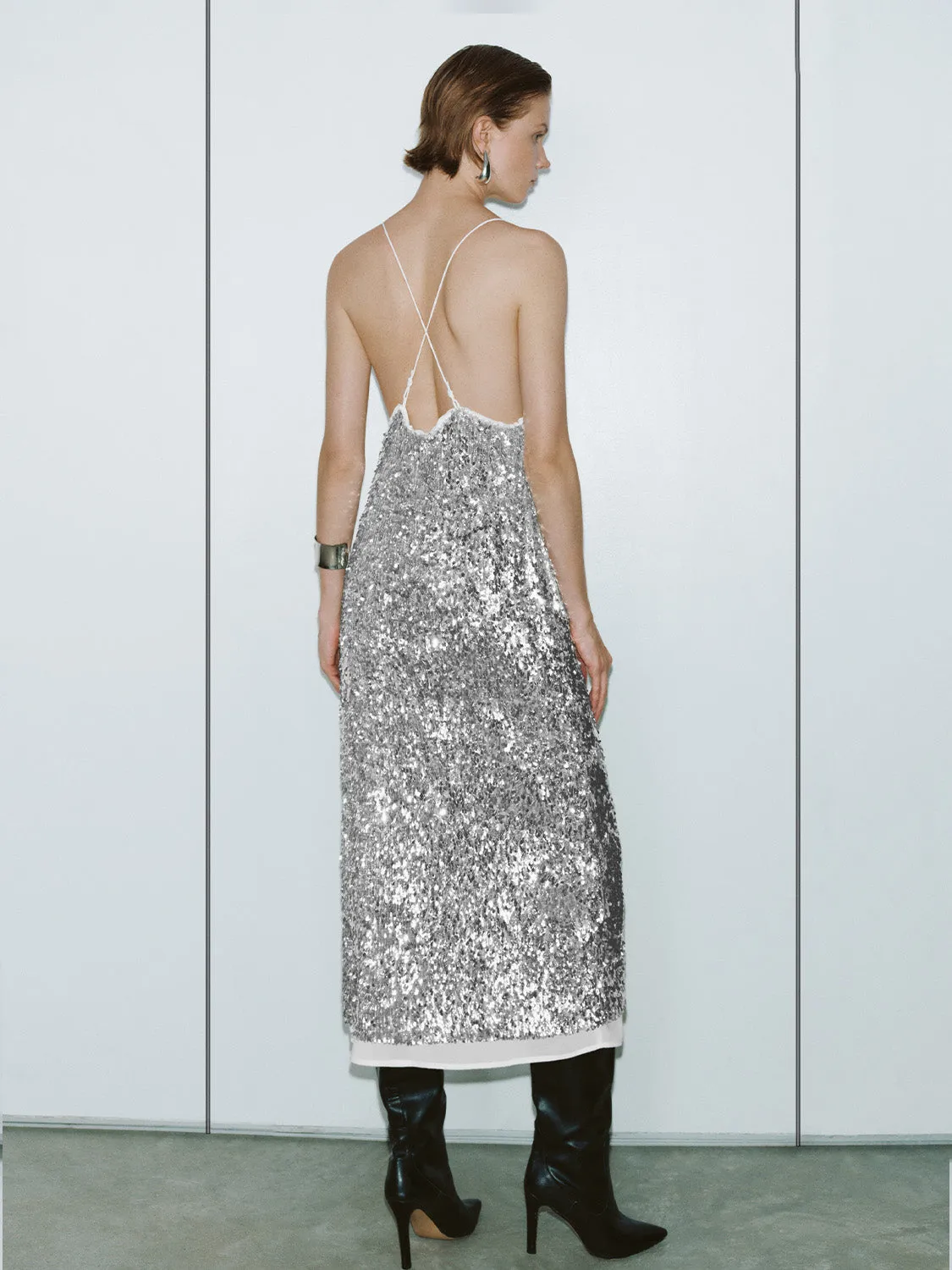 Cami Sequin A-Line Dresses sold by Urban Revivo product image thumbnail 3