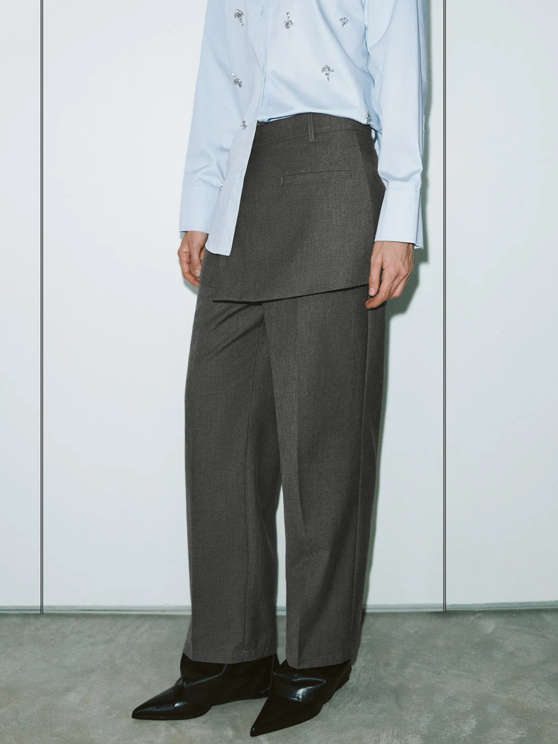 2 In 1 Wide-Leg Pants sold by Urban Revivo product image thumbnail 3