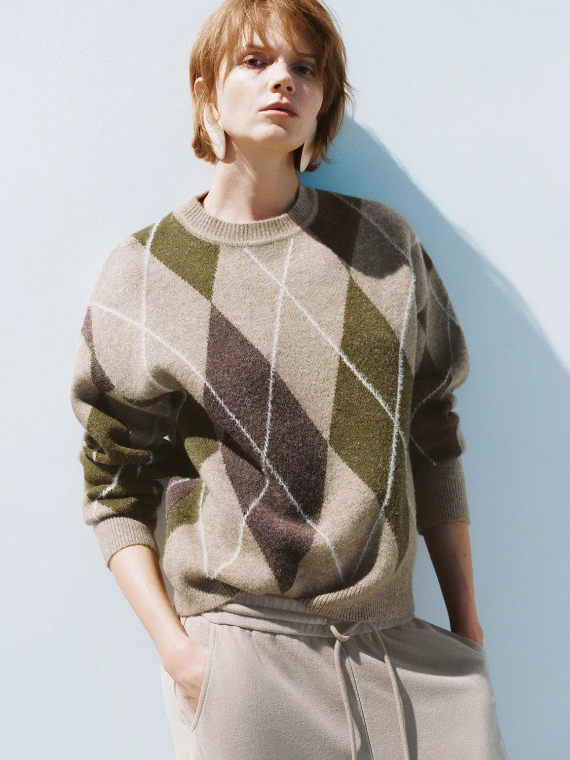 Argyle Printed Knitted T-Shirts sold by Urban Revivo