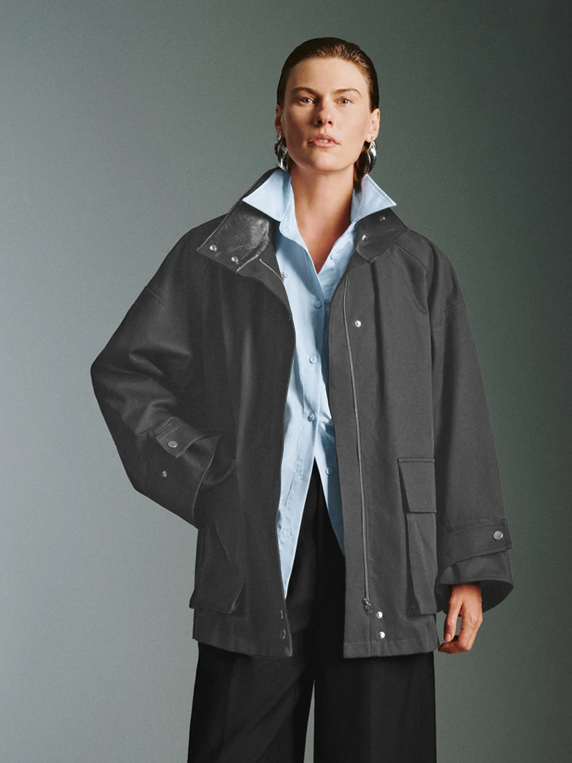 Loose Zip Up Front Jackets sold by Urban Revivo