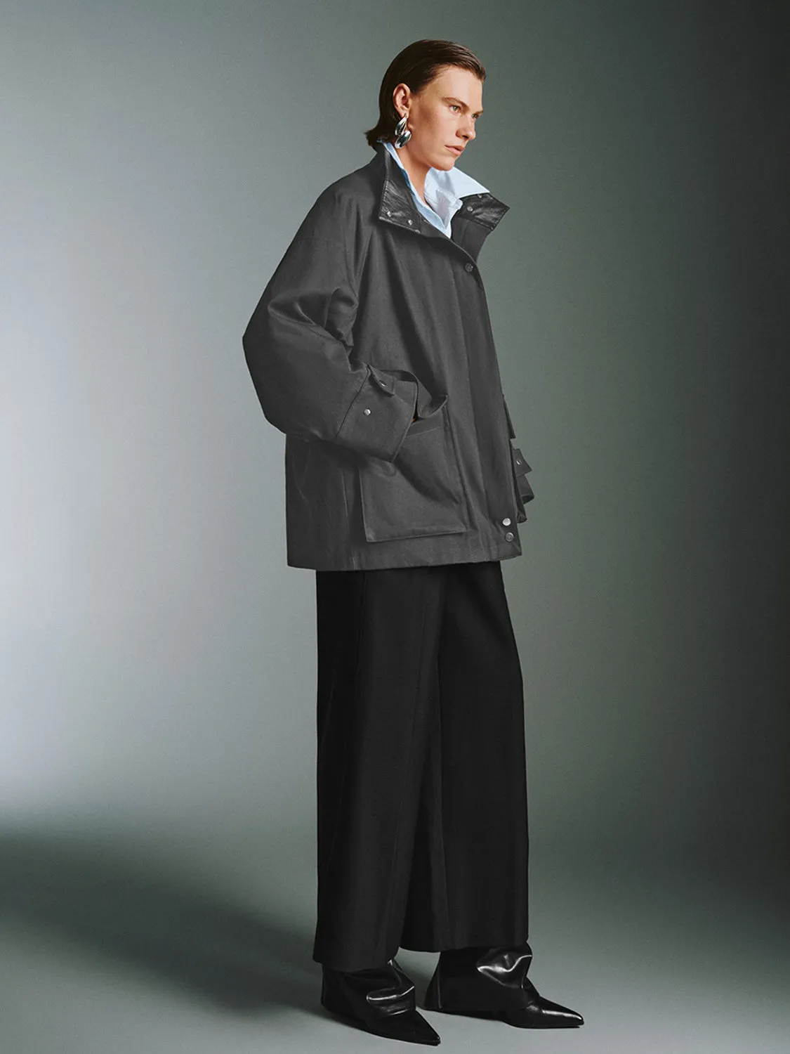 Loose Zip Up Front Jackets sold by Urban Revivo product image thumbnail 4
