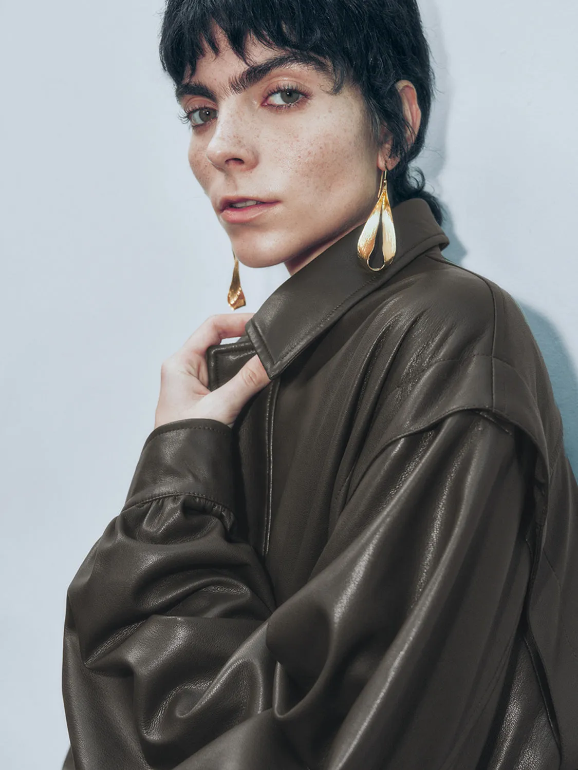 Tapered Waist Vegan Leather Jackets sold by Urban Revivo product image thumbnail 5