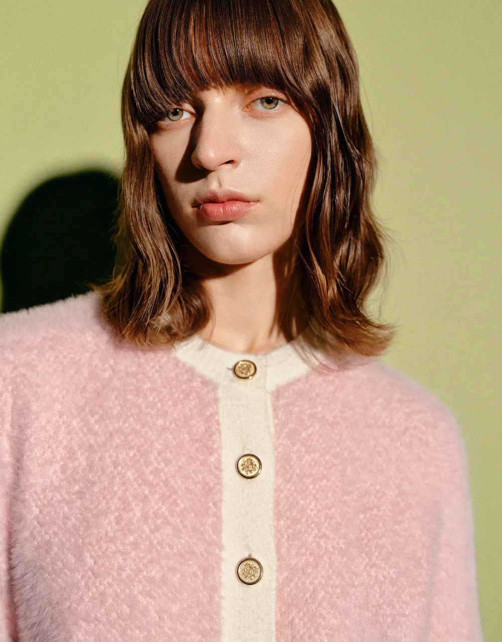 Furry Crew Neck Knitted Cardigan sold by Urban Revivo product image thumbnail 4