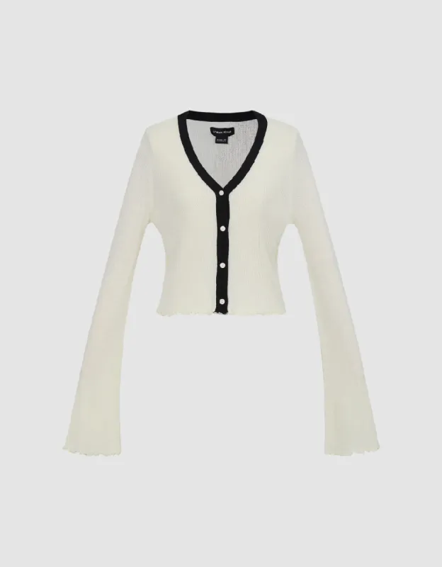V-Neck Knitted Cardigan sold by Urban Revivo
