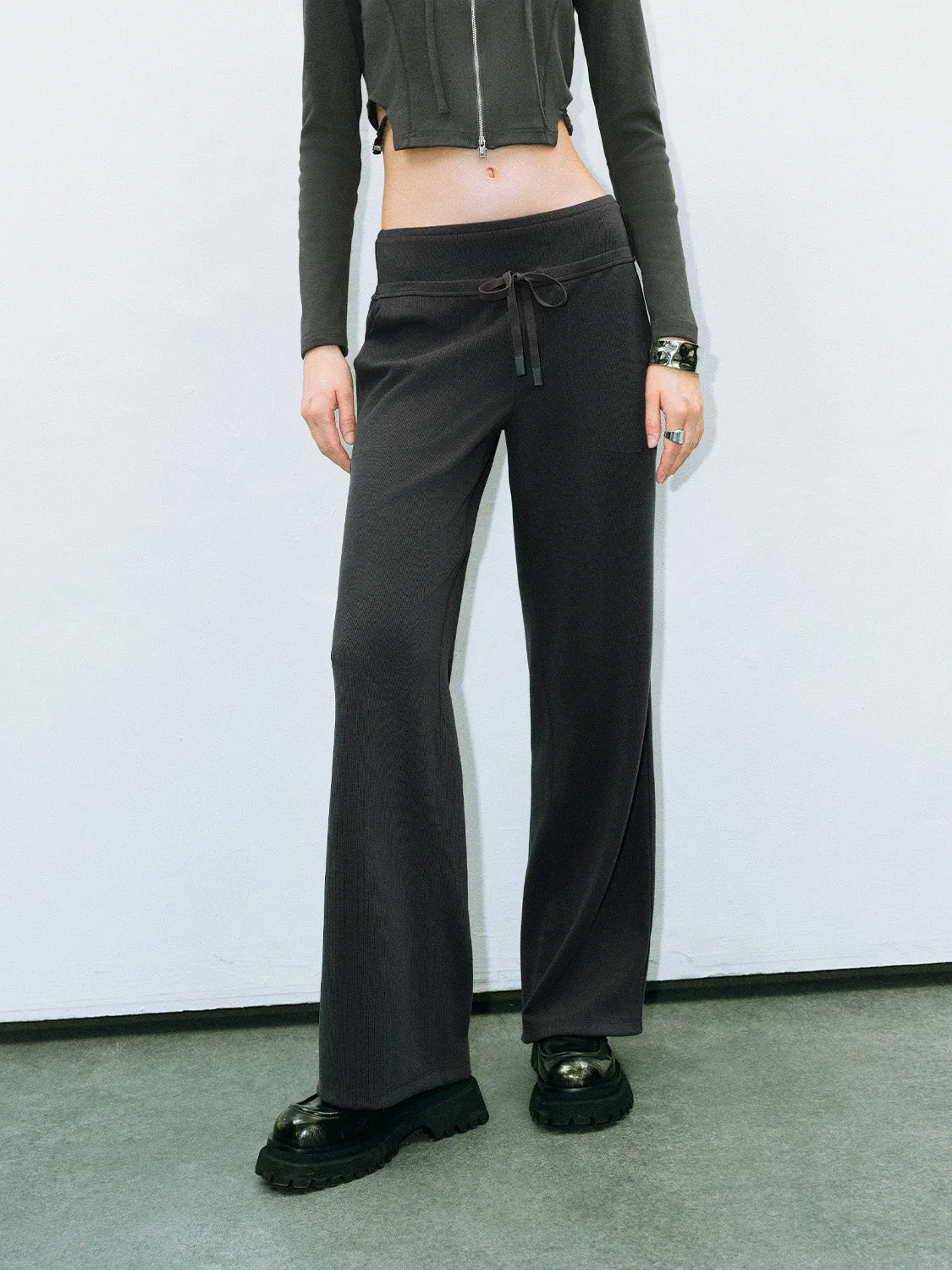 Wide-Leg Pants With Rope sold by Urban Revivo product image thumbnail 2