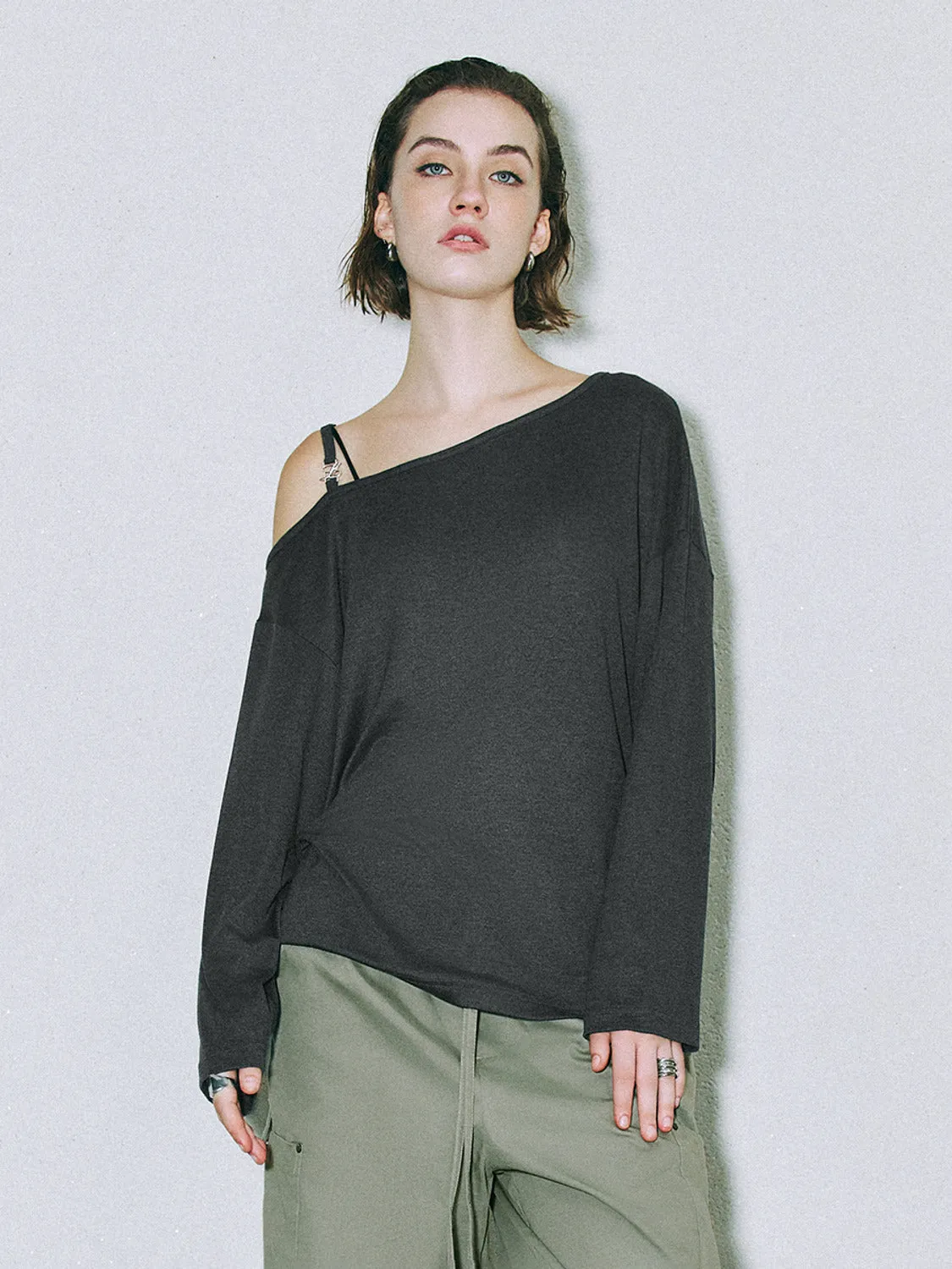 Cold Shoulder Loose T-Shirts sold by Urban Revivo