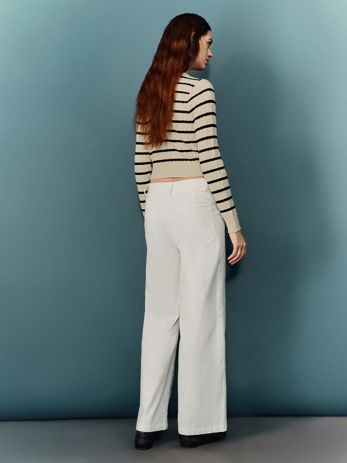 Straight Wide-Leg Pants sold by Urban Revivo product image thumbnail 4