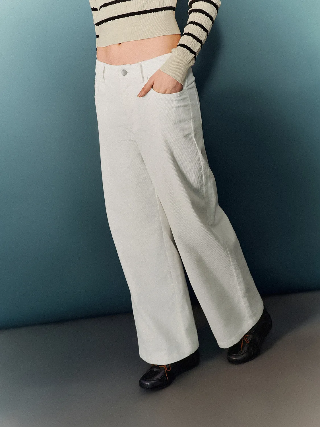 Straight Wide-Leg Pants sold by Urban Revivo product image thumbnail 3