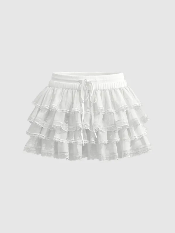 Ruffle Hem A-Line Skirts sold by Urban Revivo