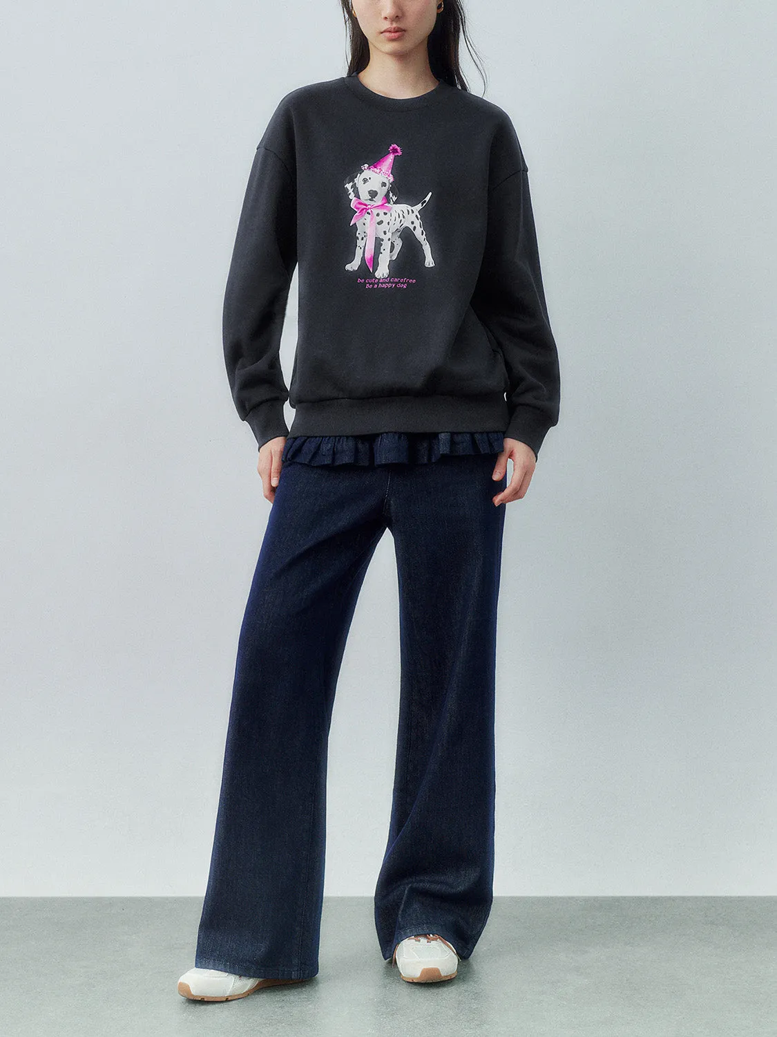 Crew Neck Loose Sweatshirts sold by Urban Revivo product image thumbnail 4