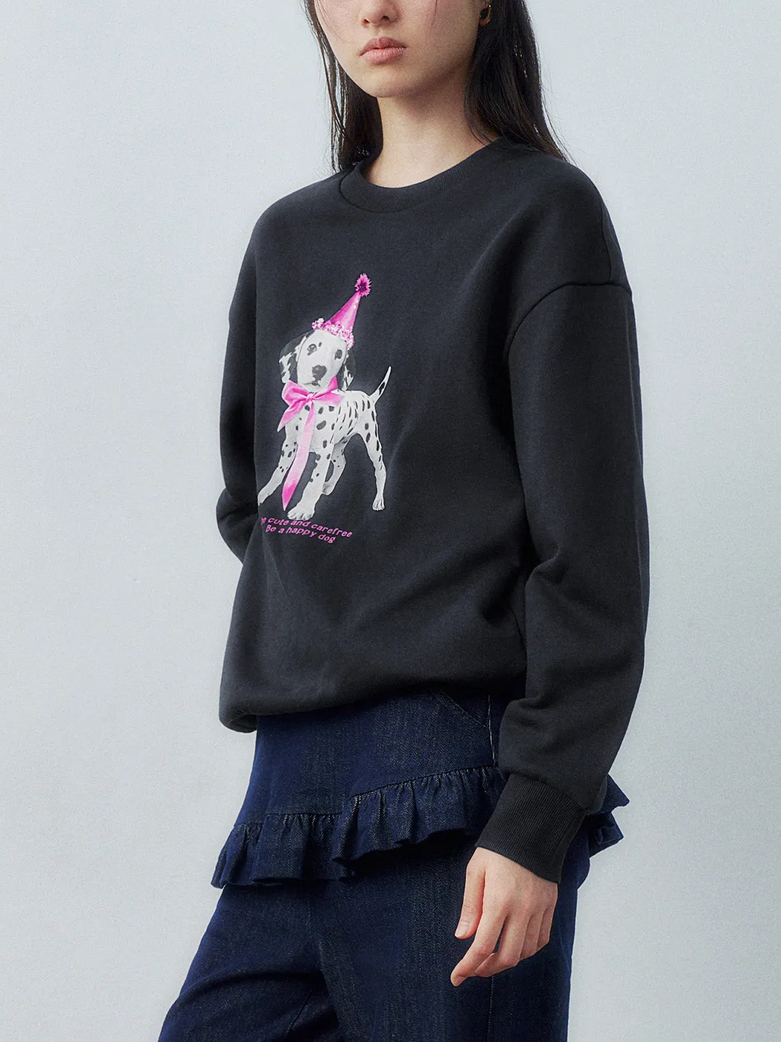 Crew Neck Loose Sweatshirts sold by Urban Revivo product image thumbnail 2