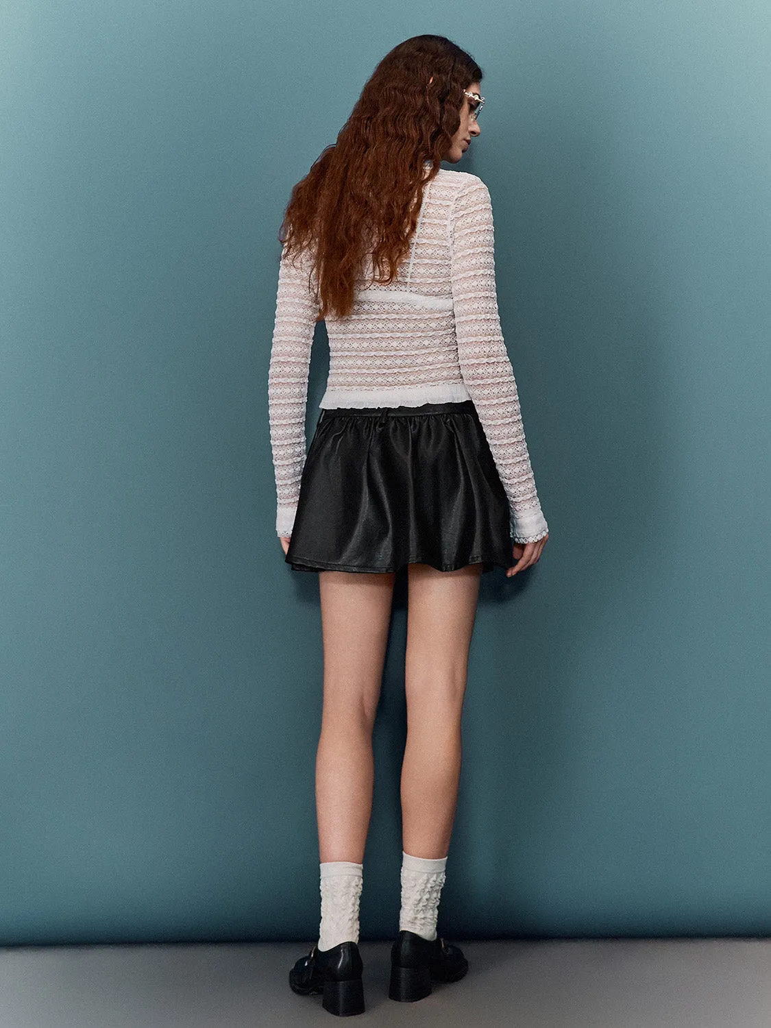Button Up Ruffle Shirts sold by Urban Revivo product image thumbnail 3