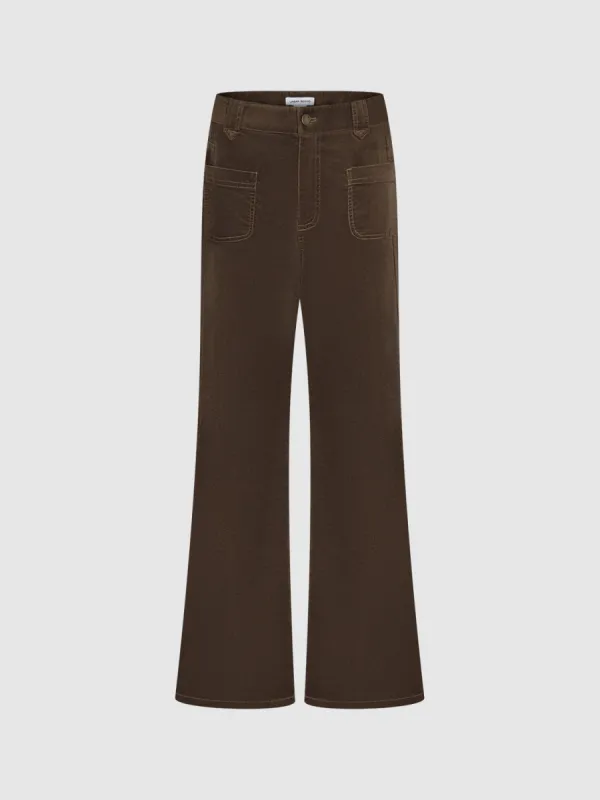 Patch Pocket Flare Pants sold by Urban Revivo