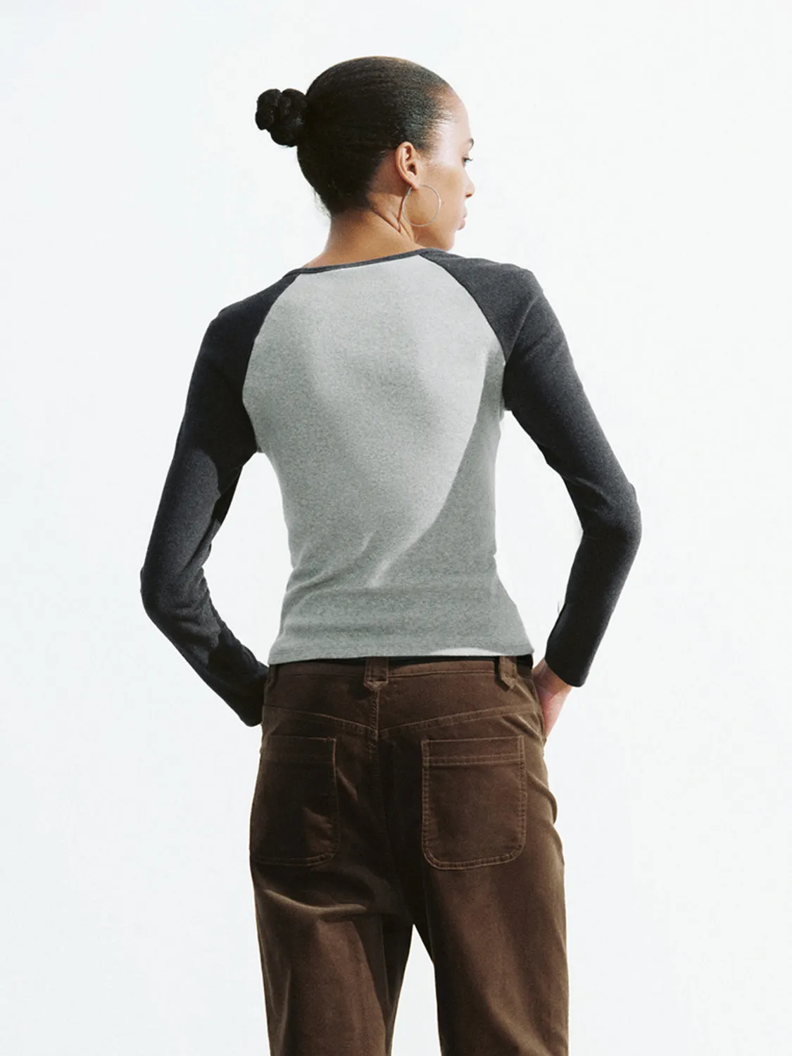 Raglan Sleeve Skinny T-Shirts sold by Urban Revivo product image thumbnail 2