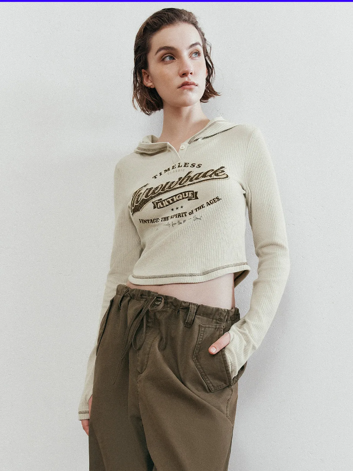 Zip Half Placket Skinny T-Shirts sold by Urban Revivo