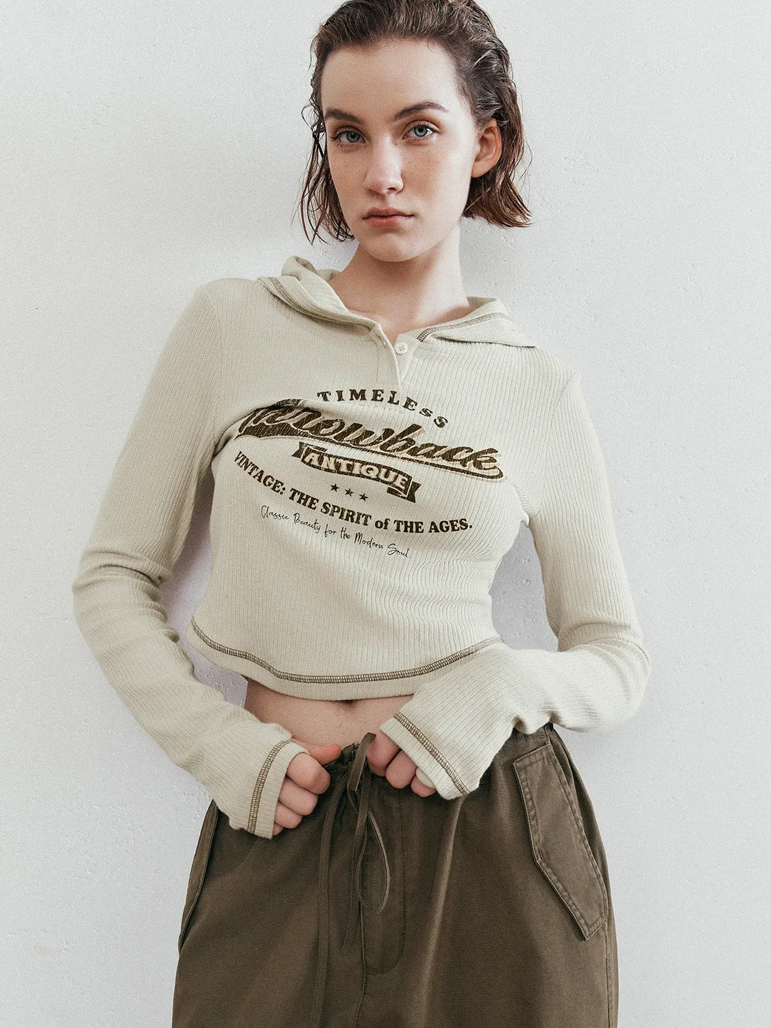 Zip Half Placket Skinny T-Shirts sold by Urban Revivo product image thumbnail 2