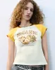 Printed Crew Neck Skinny T-Shirt sold by Urban Revivo