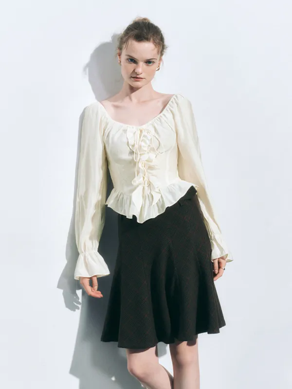 Ruffle Hem Overhead Shirt sold by Urban Revivo