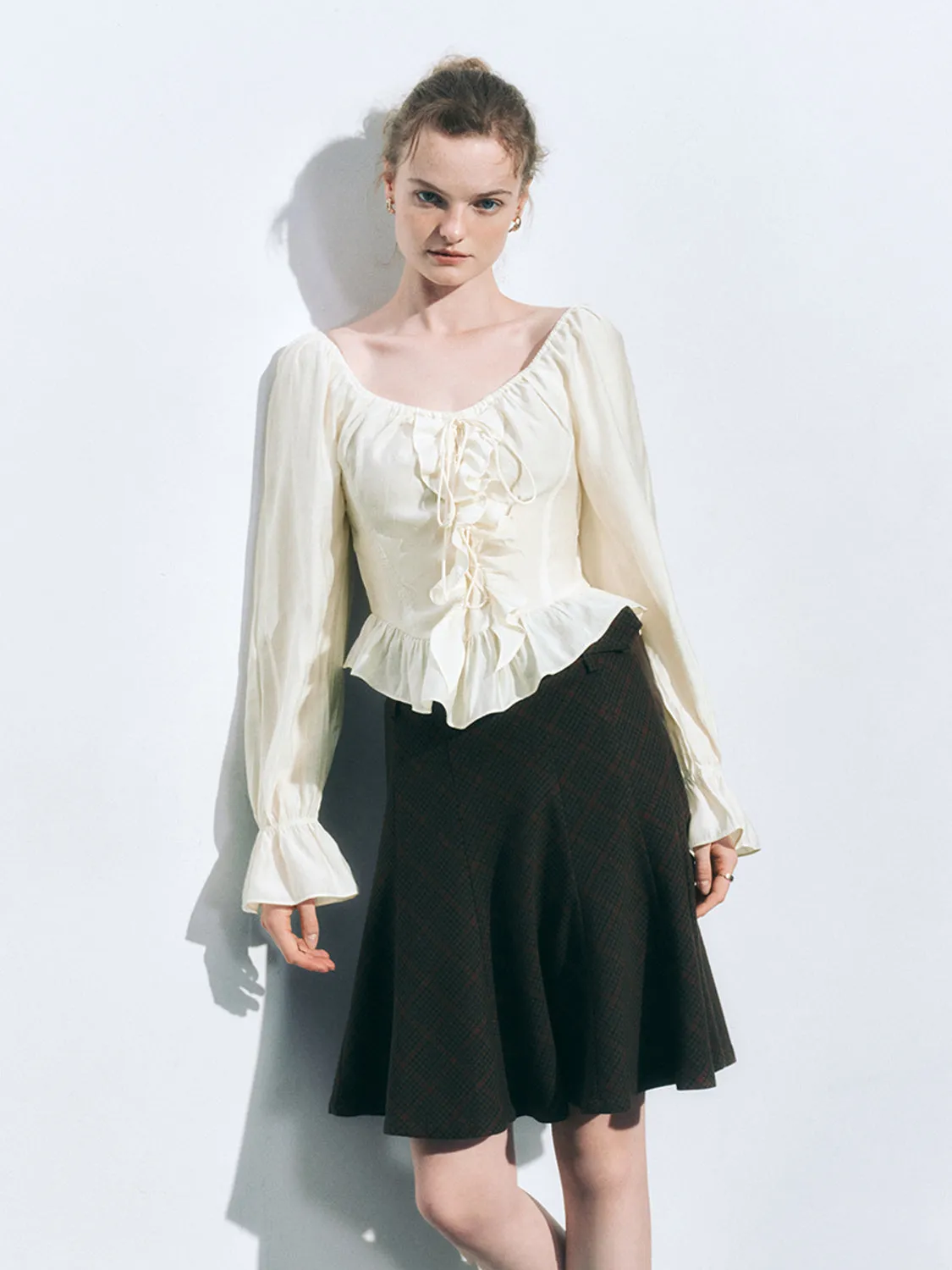 Ruffle Hem Overhead Shirt sold by Urban Revivo