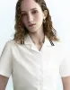 Cropped Button Up Straight Shirt sold by Urban Revivo