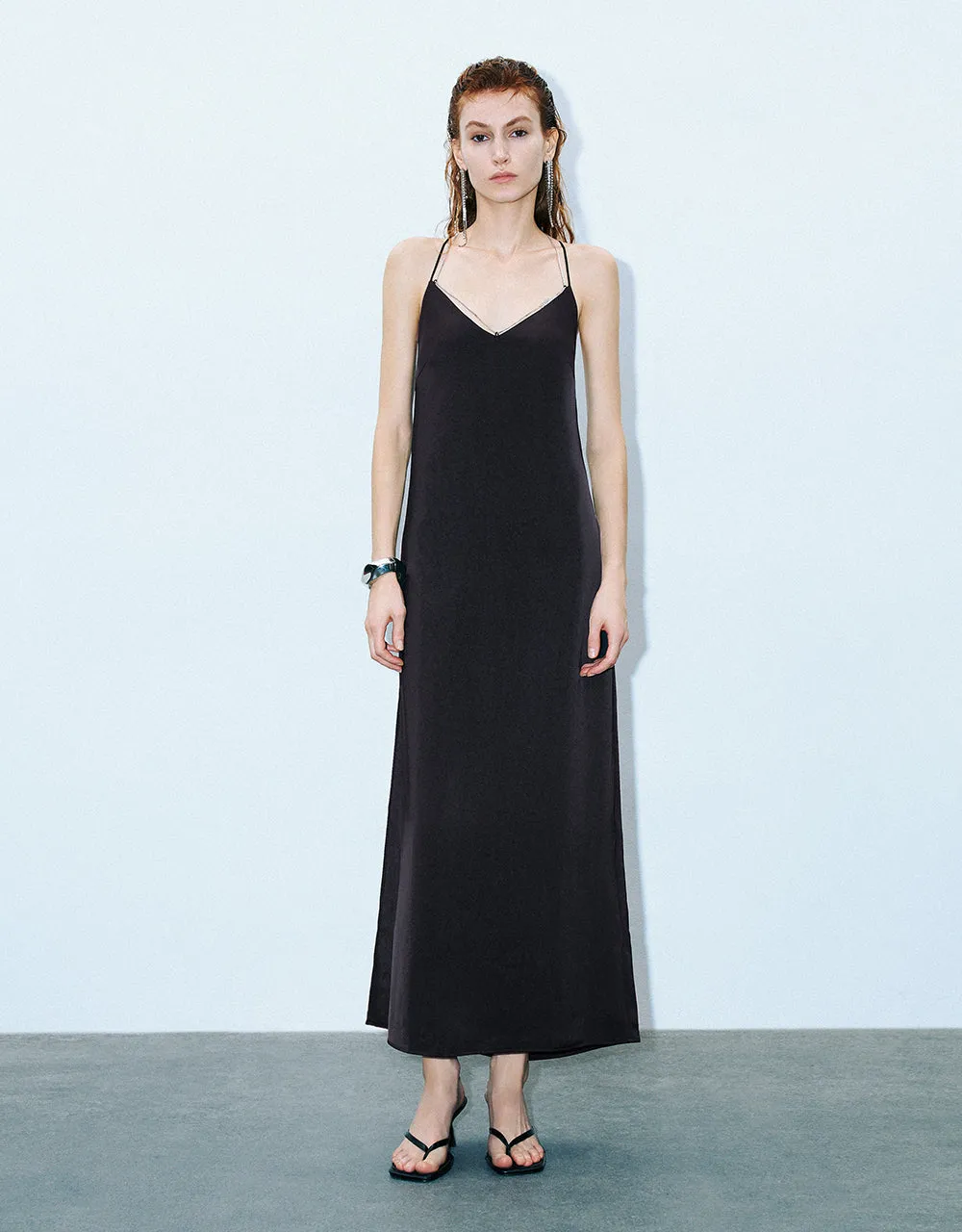 V Neck A-Line Cami Dress sold by Urban Revivo