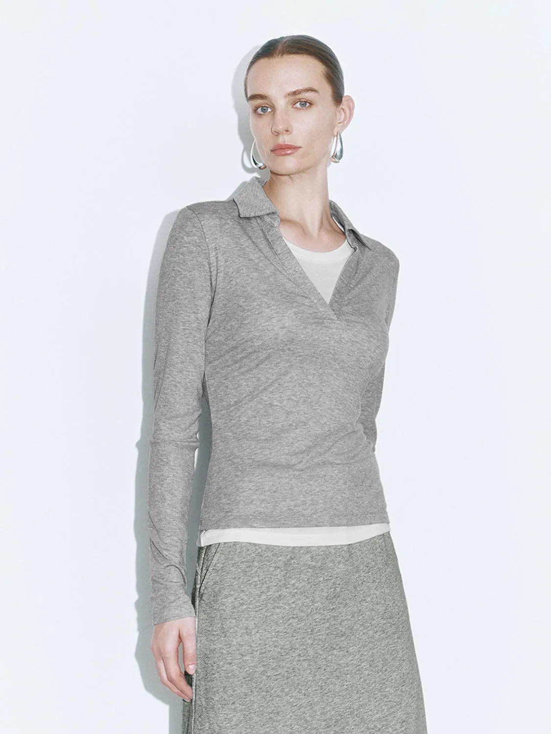 Lapel Skinny T-Shirts sold by Urban Revivo product image thumbnail 3