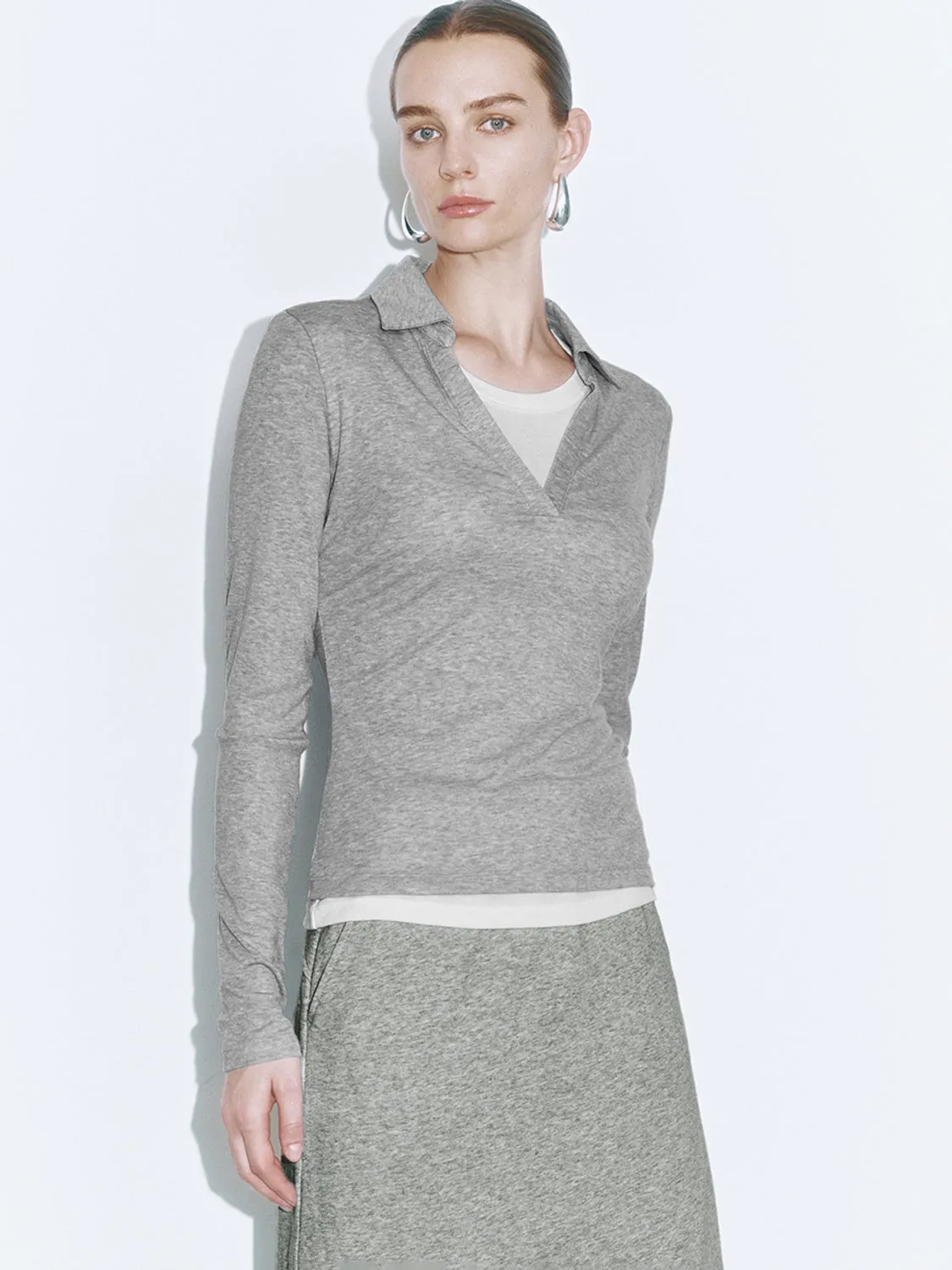 Lapel Skinny T-Shirts sold by Urban Revivo