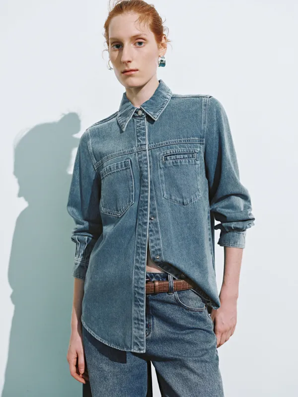 Loose Denim Shirts sold by Urban Revivo