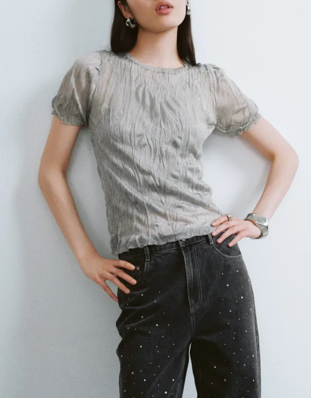 Crew Neck Knitted T-Shirt sold by Urban Revivo