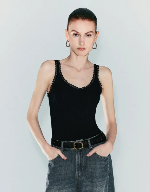 Tweed Knitted Tank Top made by Urban Revivo