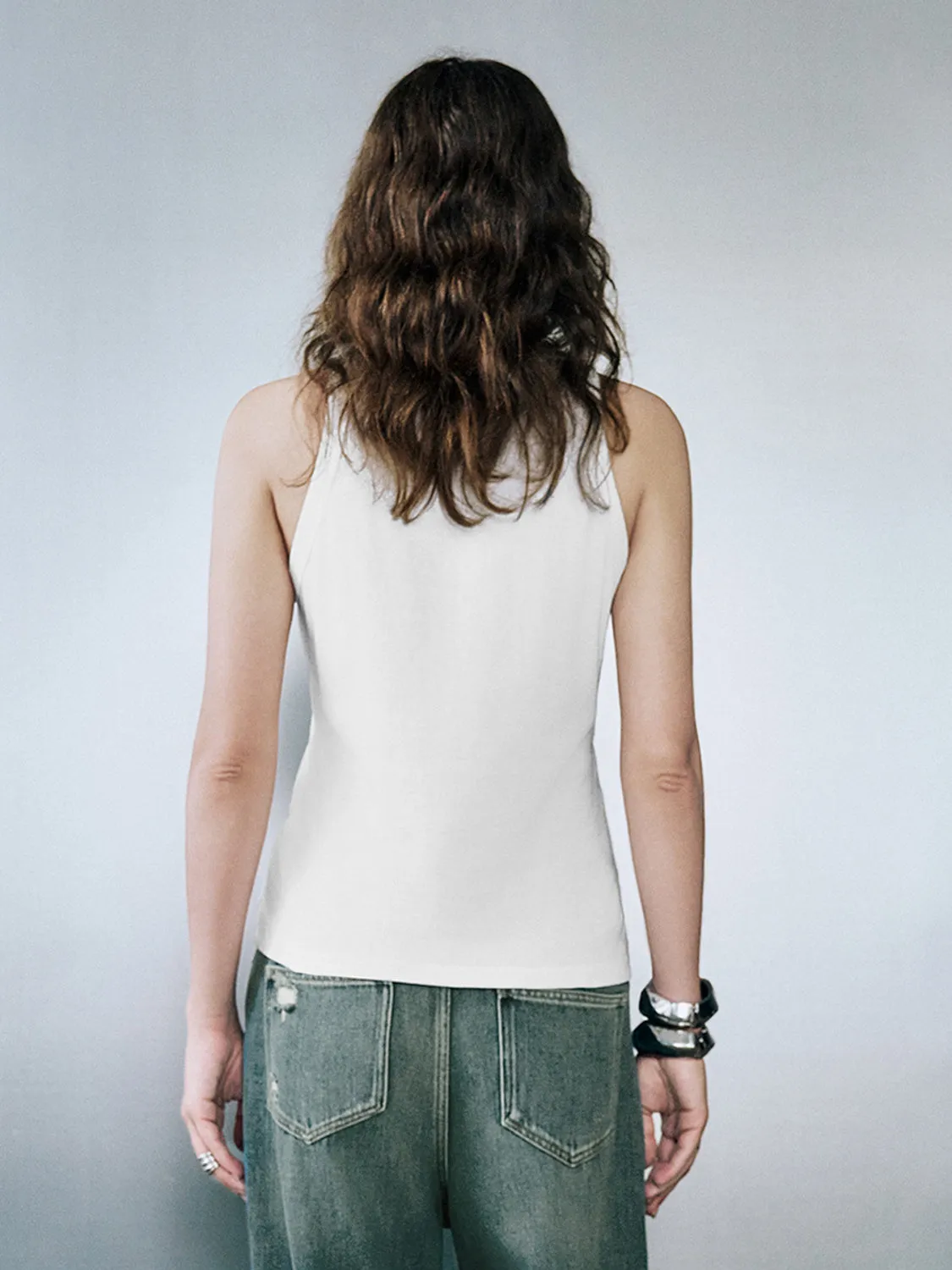 Rhinestone Decor Crew Neck Tank Top sold by Urban Revivo product image thumbnail 2