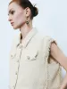 Raw Hem Tweed Vest sold by Urban Revivo