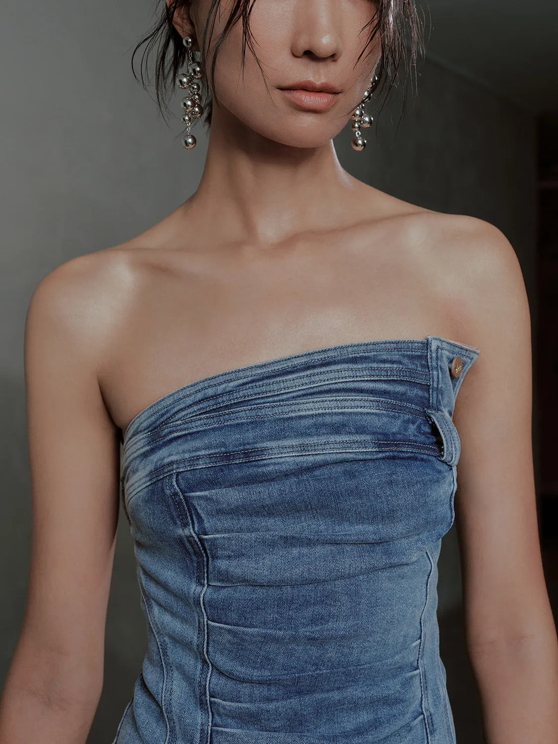 Bandeau Denim Shirts sold by Urban Revivo product image thumbnail 5