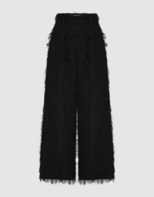 Fuzzy Wide-Leg Pants sold by Urban Revivo