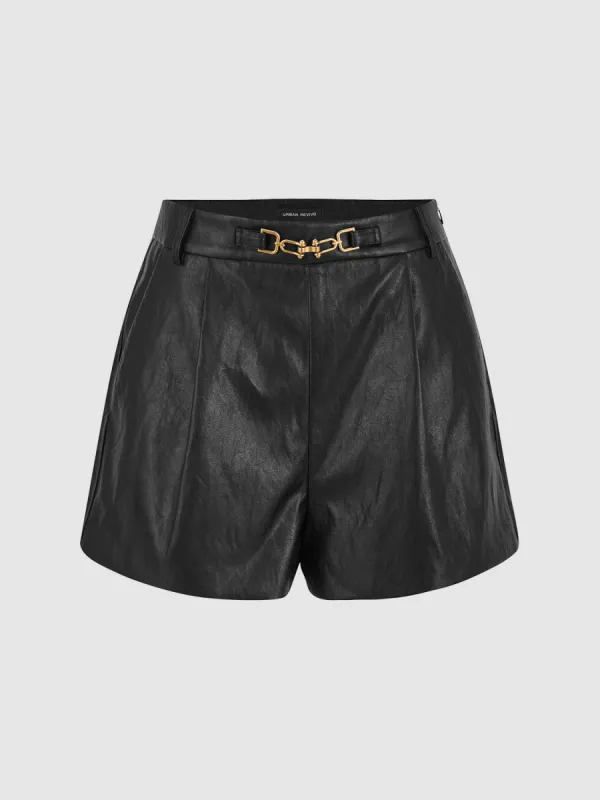 Vegan Leather Shorts With Chain sold by Urban Revivo