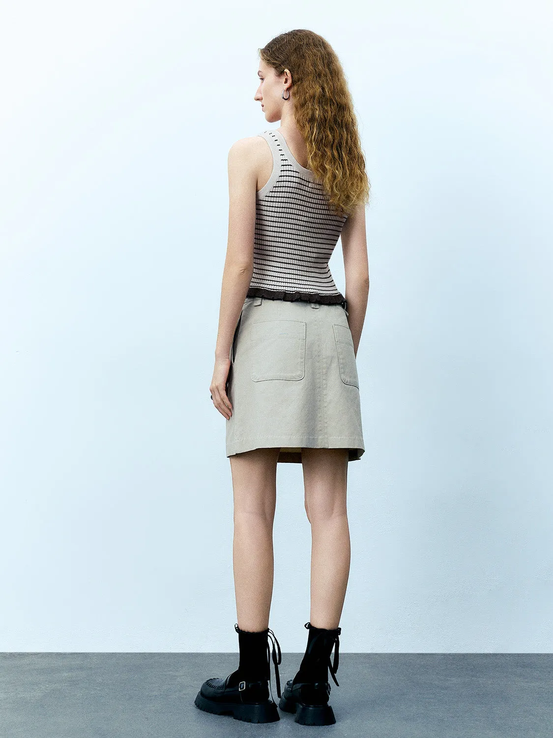 Striped U Neck Knitted Tank Top sold by Urban Revivo product image thumbnail 3