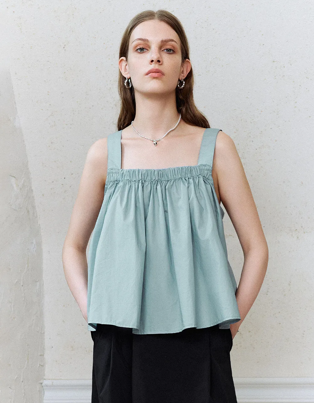 Square-cut Collar Cami Top sold by Urban Revivo