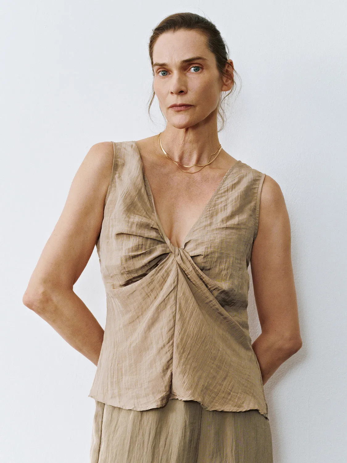 Shirred V-Neck Blouse sold by Urban Revivo