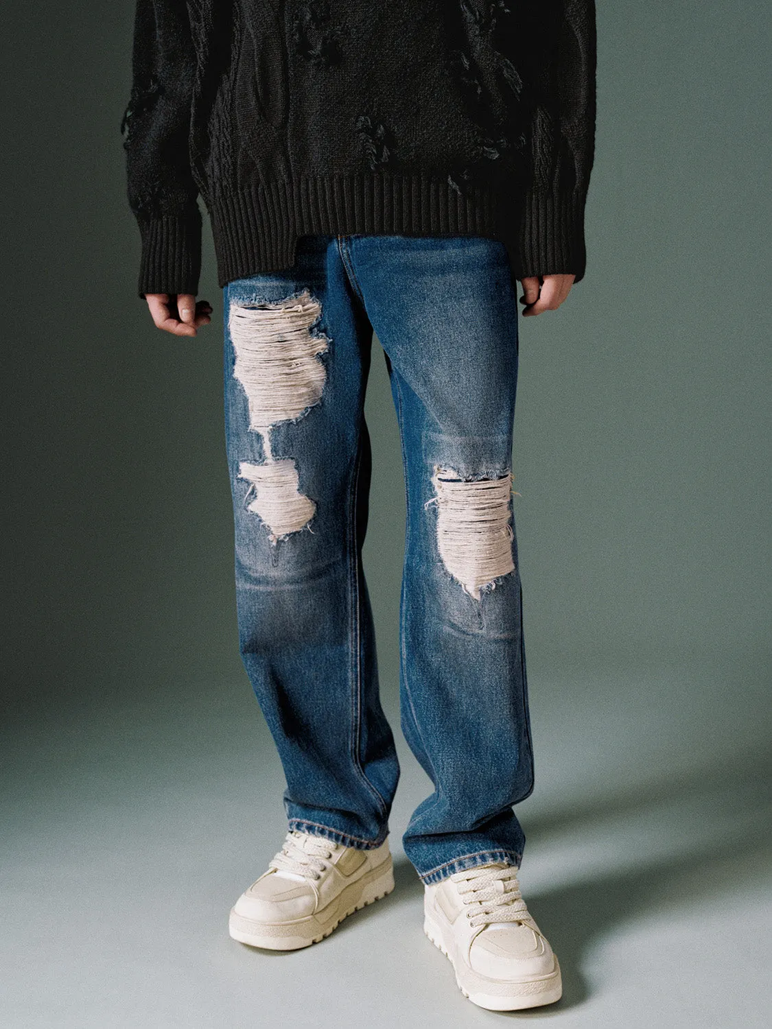 Ripped Denim Jeans sold by Urban Revivo product image thumbnail 2