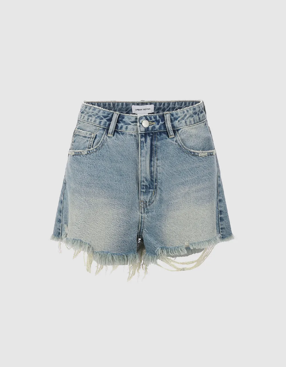 Raw Hem Denim Shorts sold by Urban Revivo