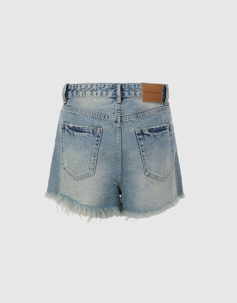 Raw Hem Denim Shorts sold by Urban Revivo product image thumbnail 2