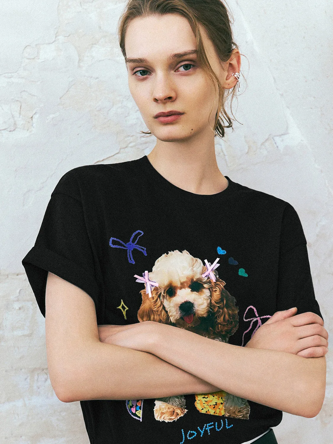 Printed Crew Neck Loose T-Shirt sold by Urban Revivo product image thumbnail 5