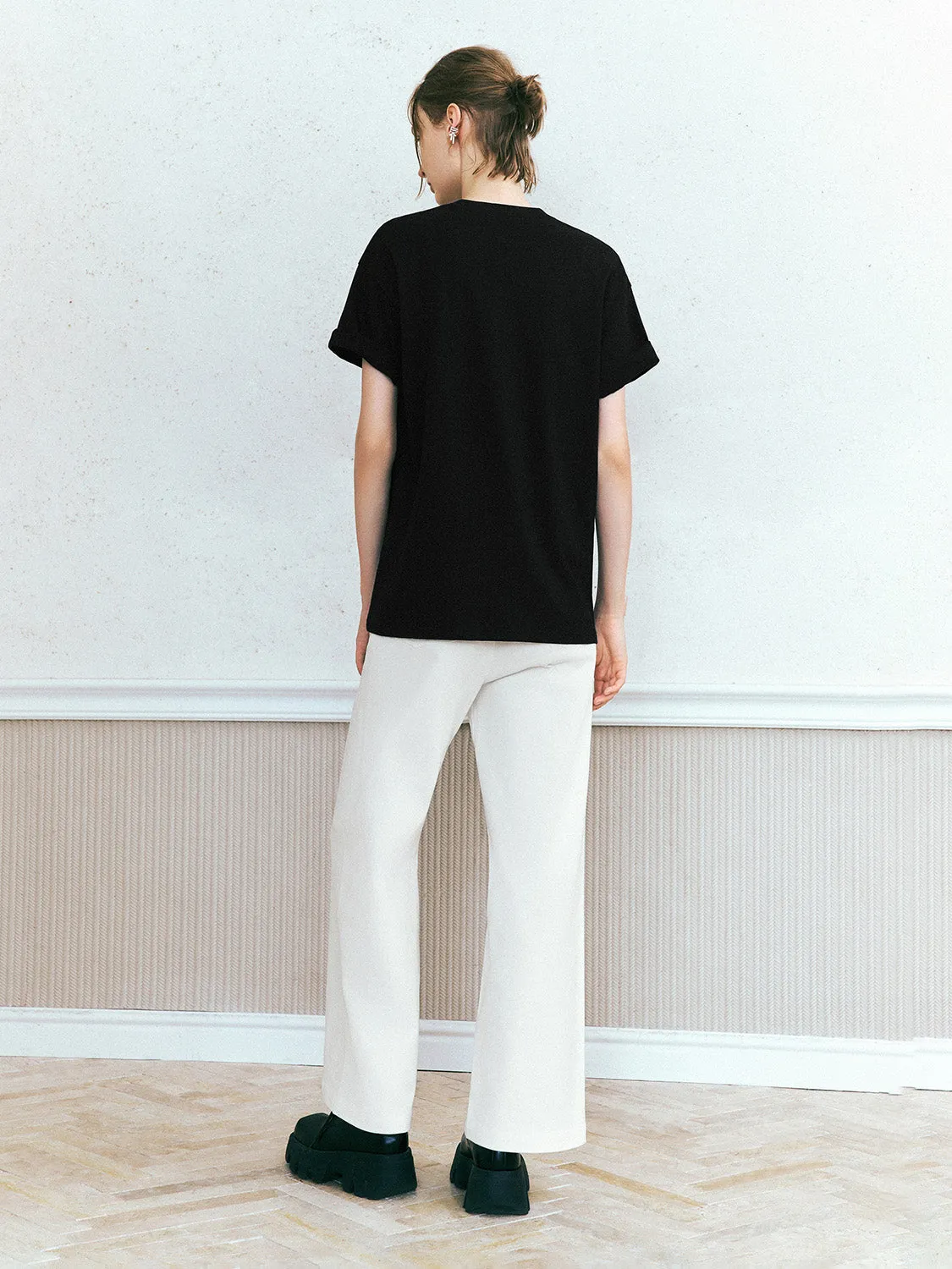 Printed Crew Neck Loose T-Shirt sold by Urban Revivo product image thumbnail 3