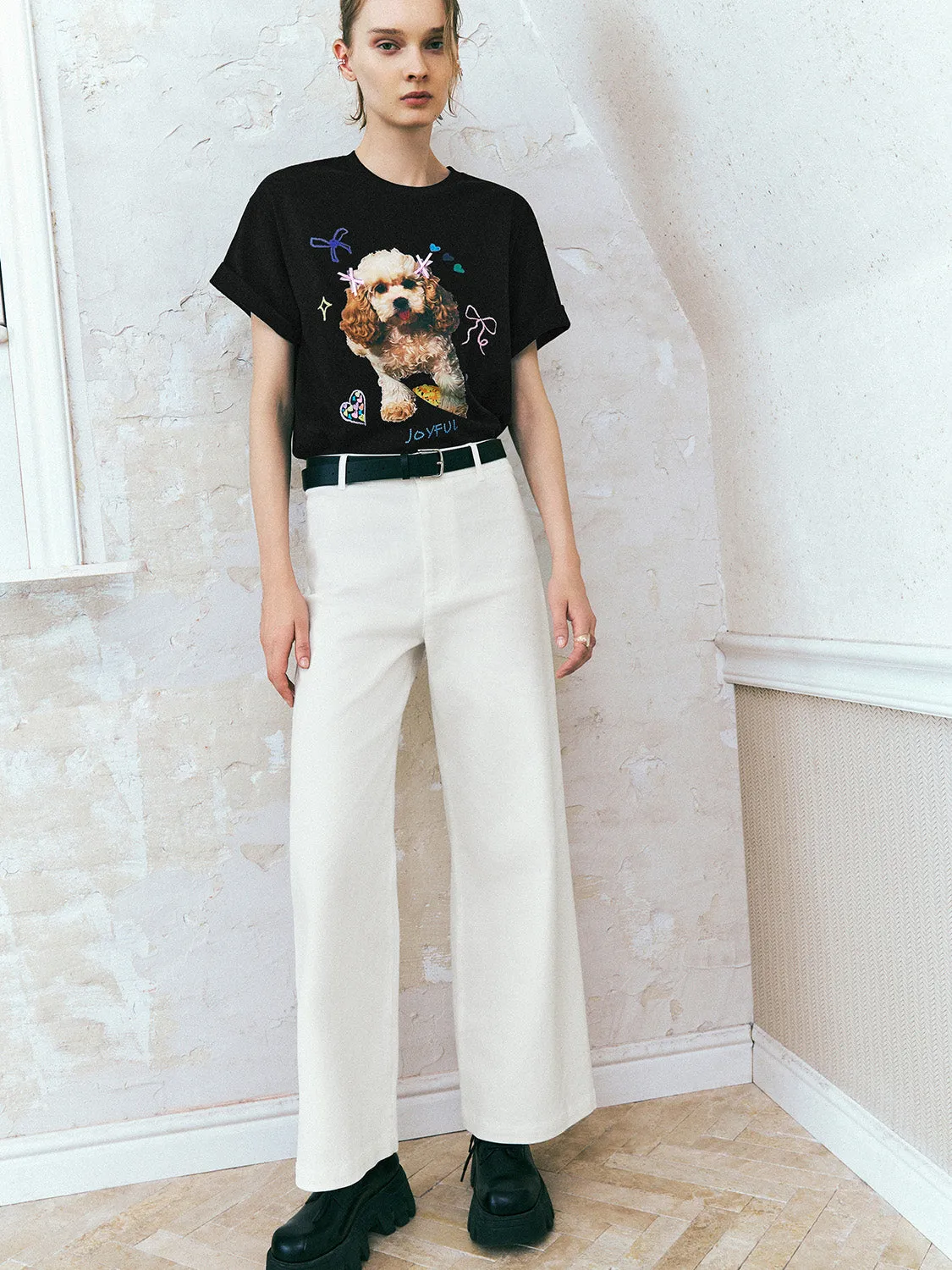 Printed Crew Neck Loose T-Shirt sold by Urban Revivo product image thumbnail 4