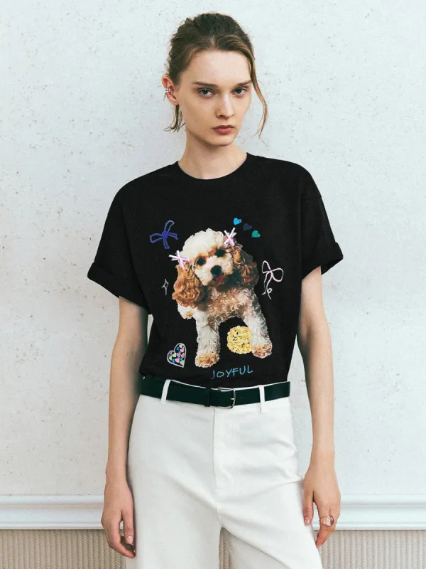 Printed Crew Neck Loose T-Shirt sold by Urban Revivo