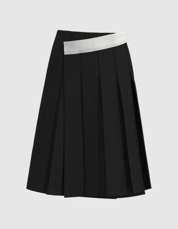 Pleated Midi Straight Skirt sold by Urban Revivo