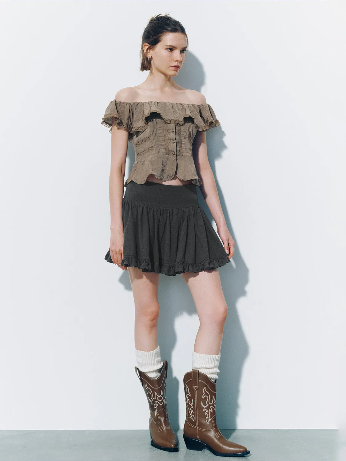 Off-Shoulder Ruffle Blouse sold by Urban Revivo product image thumbnail 4