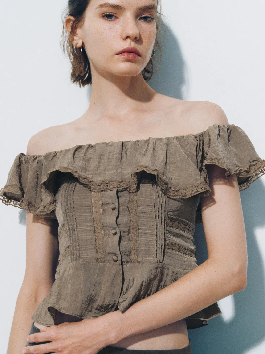 Off-Shoulder Ruffle Blouse sold by Urban Revivo product image thumbnail 5