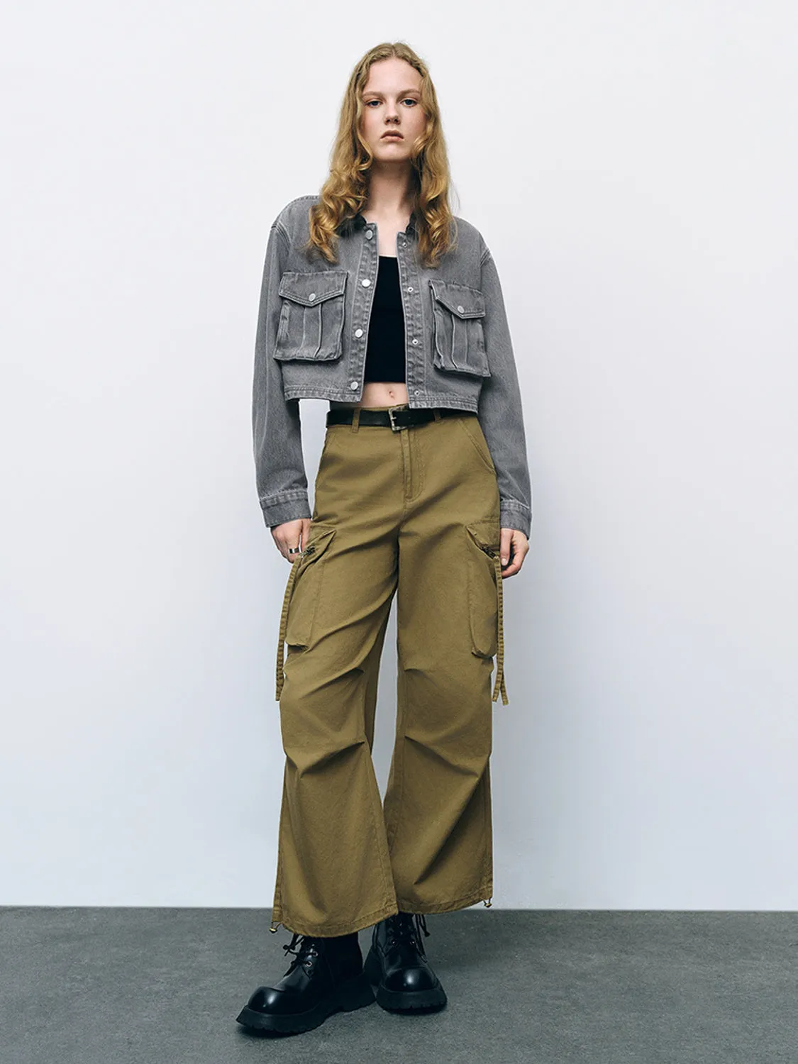Multi Pocket Wide-Leg Pants sold by Urban Revivo product image thumbnail 5